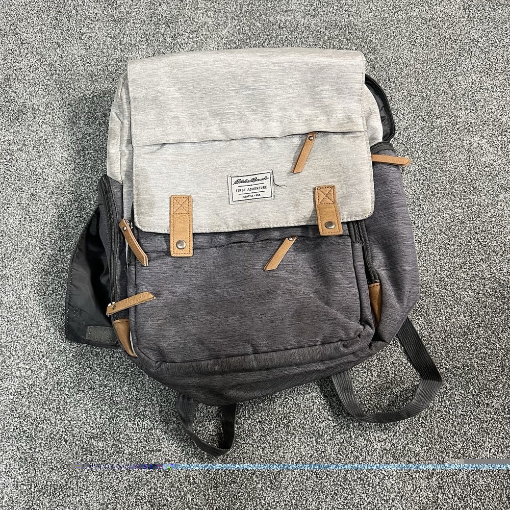 Eddie Bauer First Adventure Diaper Backpack Gray Travel Baby Bag